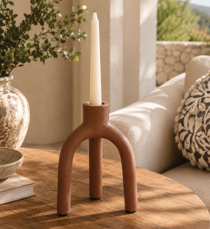 Decostar Aynor Rusty Candle Holder, Brown, M, Packshot View