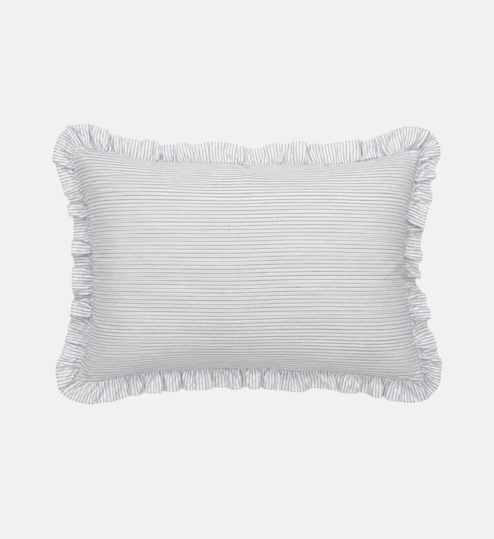 At Home with Marieke Flamboyant Cotton Pillow, Grey, 50x75-cm, Packshot View