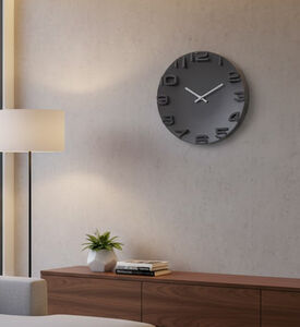Home Deco and More Aluminum Wall Clock, Grey, Packshot View