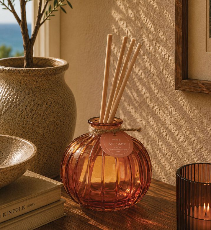 Home Deco and More Glass Pumpkin Fall-themed Diffuser, Packshot View