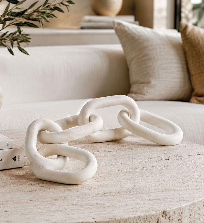 Home Deco and More Matt Decorative Chain, White, Packshot View