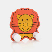 Wooden Lion Double Hook Coat Hanger