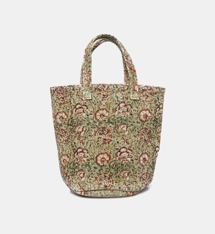 Home Deco and More Printed Handled Laundry Basket, Green, 10x28-cm, Packshot View