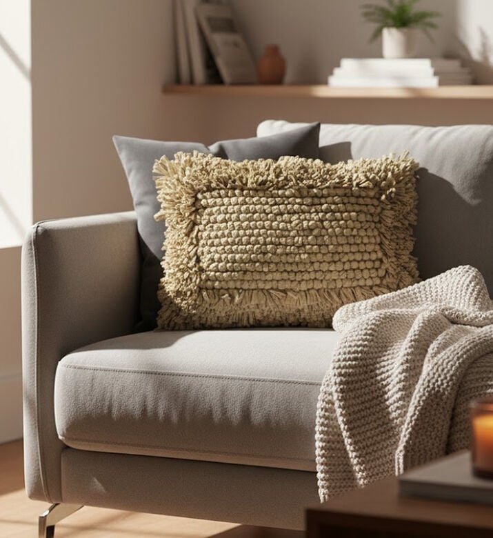 Alizea Chindi Rectangular Cushion, Beige, 30x50-cm, Packshot View