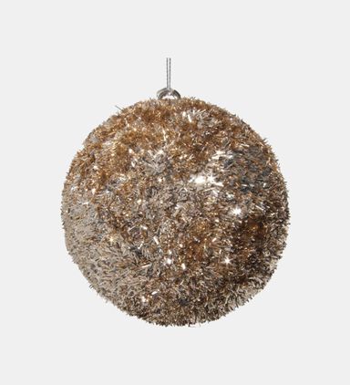 Champagne Tinsel Bauble