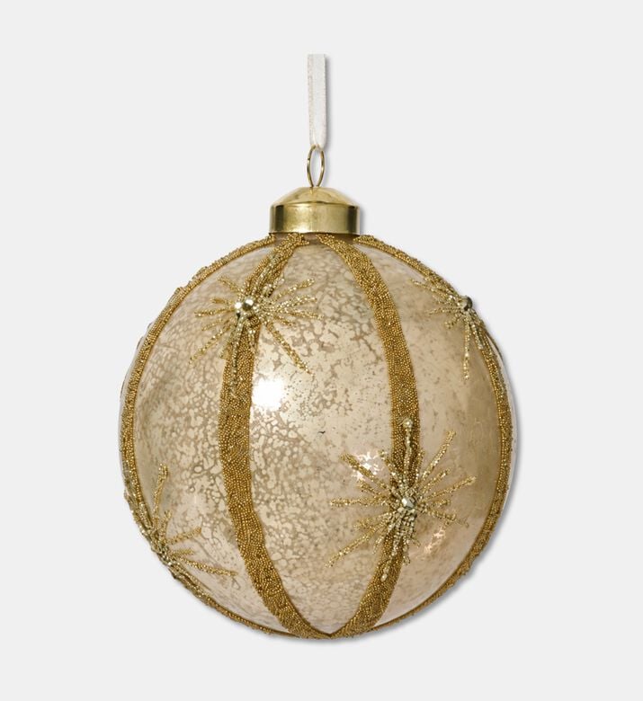 Kaemingk Bauble Glass Vertical Gold, Packshot View