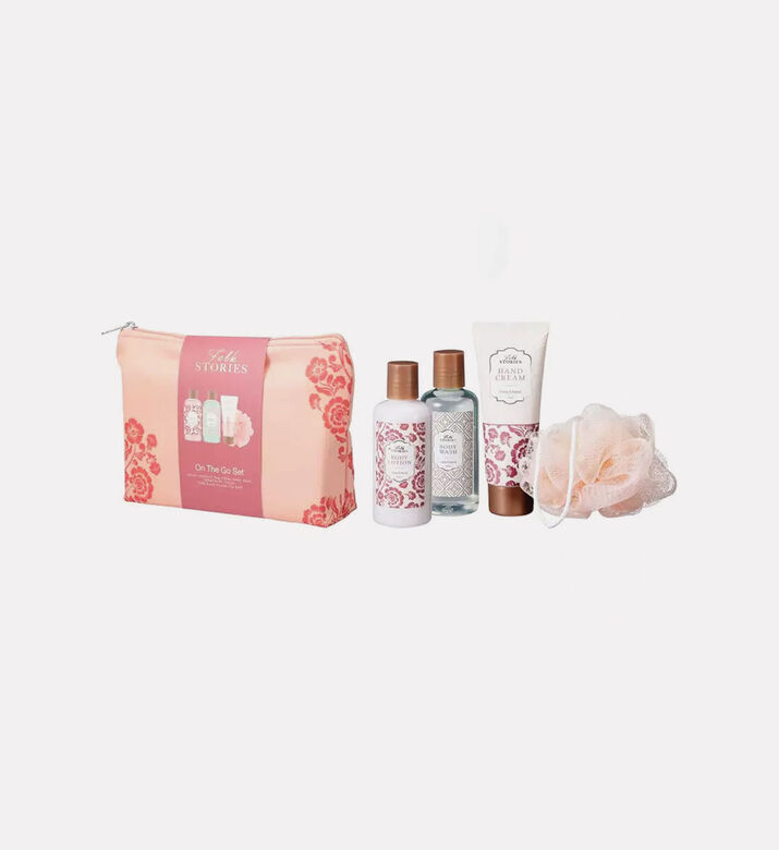 Home Deco and More Pink Skin Care 5-piece Bath Set, Packshot View