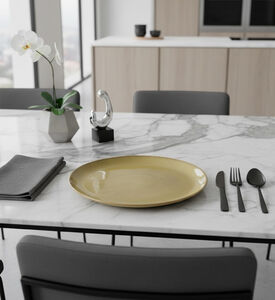 Home Deco and More Contrast Rim Round Plate, Packshot View