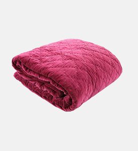 Home Deco and More Velvet Embroidered Bed Cover, Burgundy, 240x260-cm, Packshot View