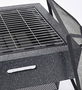 Home Deco and More Mgo Body Square Fire Bowl, Dark-grey, 52.5x52x18-cm, Packshot View