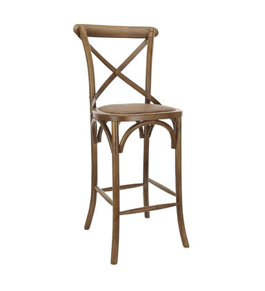 Birch Wood Cross-back Bar Stool