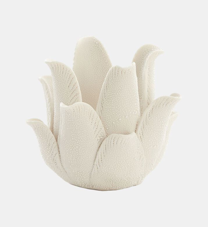 Light and Living Krana Lotus Tealight, Cream, 14x8.5-cm, Packshot View