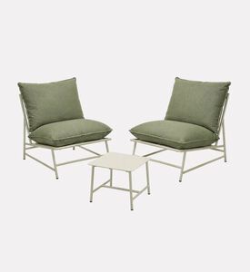 Home Deco and More Steel 3-piece Outdoor Lounge Set, Green, Packshot View