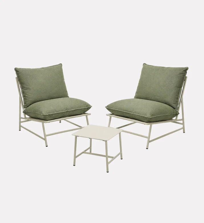 Home Deco and More Steel 3-piece Outdoor Lounge Set, Green, Packshot View