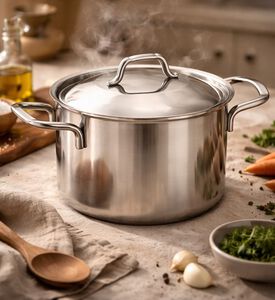 Silampos Stainless Steel Stock Pot, Silver, 32-cm, Packshot View