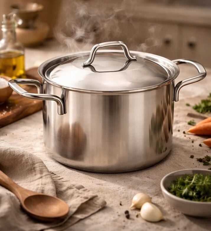 Silampos Stainless Steel Stock Pot, Silver, 32-cm, Packshot View