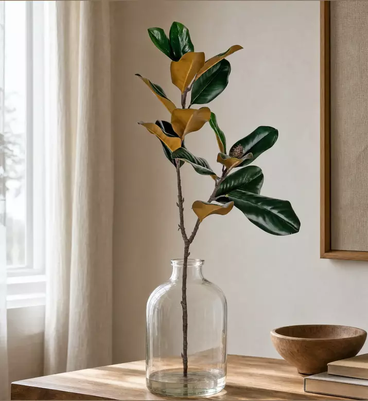 Shishi Magnolia Leaves Branch 96 Cm, Model View