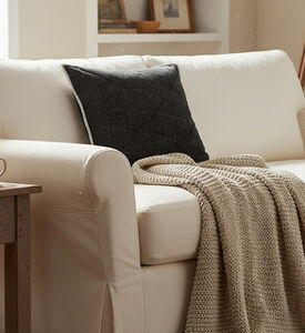 Home Deco and More Fabric Glitter Square Cushion, Packshot View