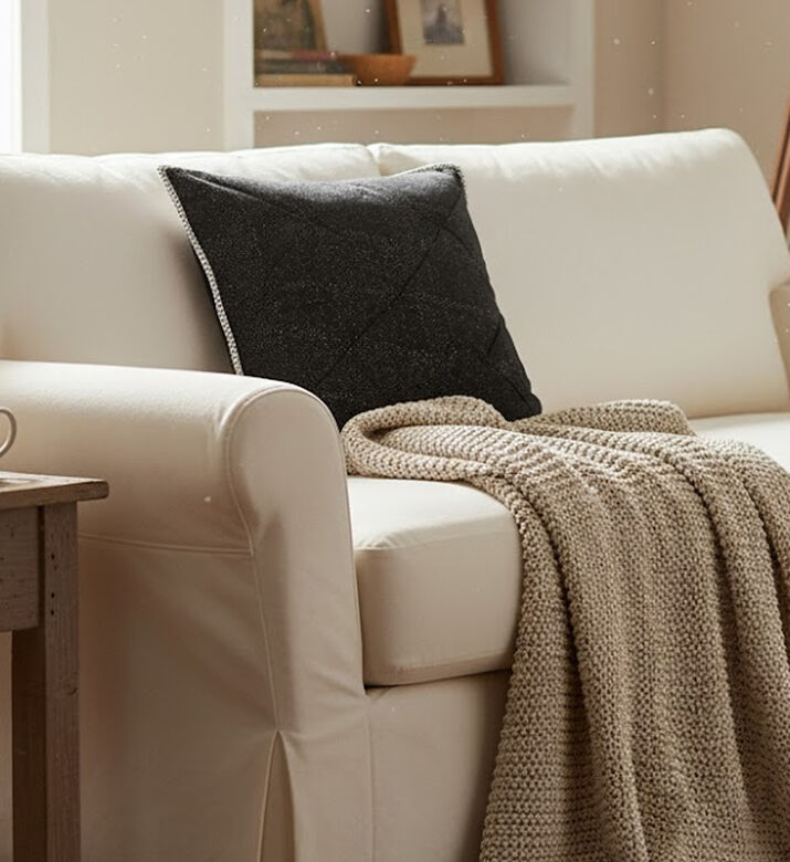 Home Deco and More Fabric Glitter Square Cushion, Packshot View