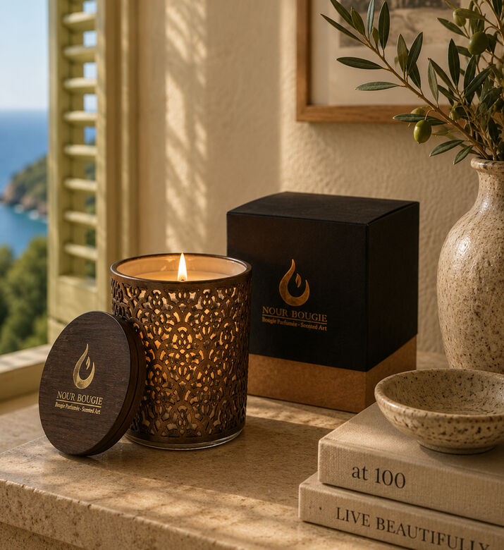 Nour Bougie Stockholm Candle, Silver, 9-cm, Packshot View