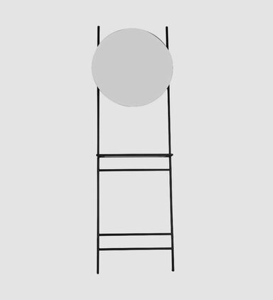 Iron Round Ladder Mirror Console