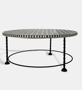 Home Deco and More Chess Round Iron Coffee Table, Packshot View