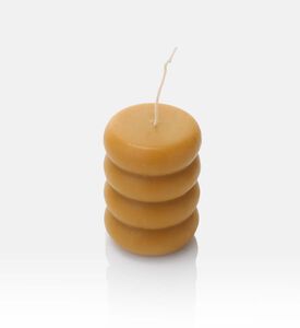Home and Styling Beading Layered Candle, Camel, Packshot View
