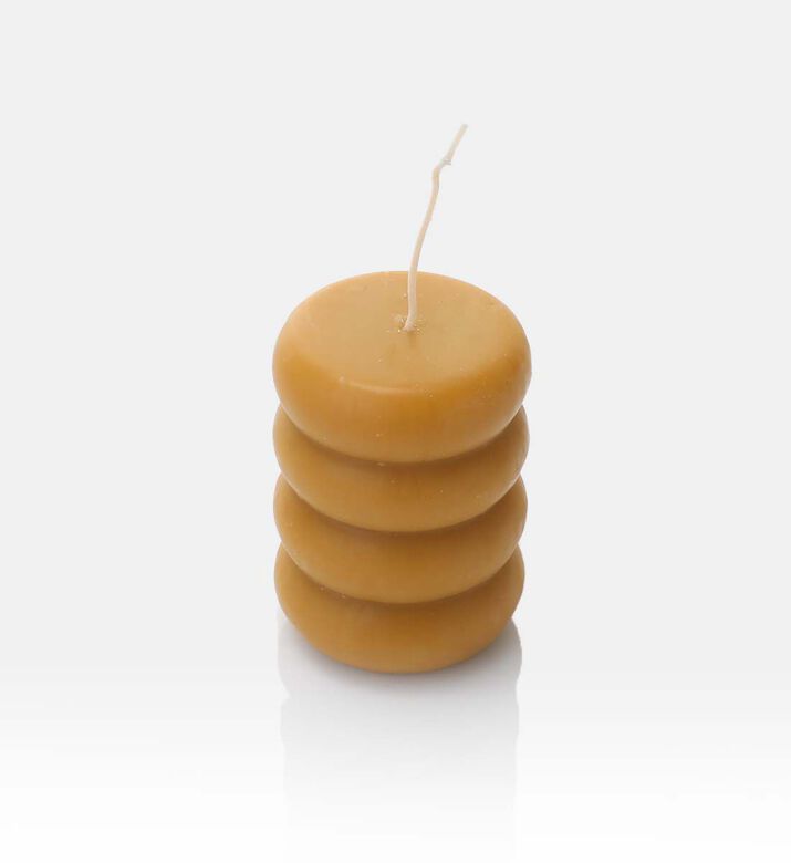 Home and Styling Beading Layered Candle, Camel, Packshot View