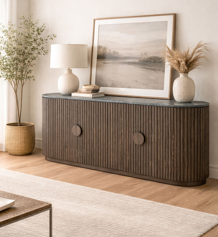 Home Deco and More Oval Wooden Base Buffet, Packshot View