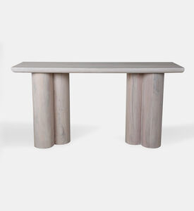 Home Deco and More Acacia Wood Spherical Legs Console, Packshot View
