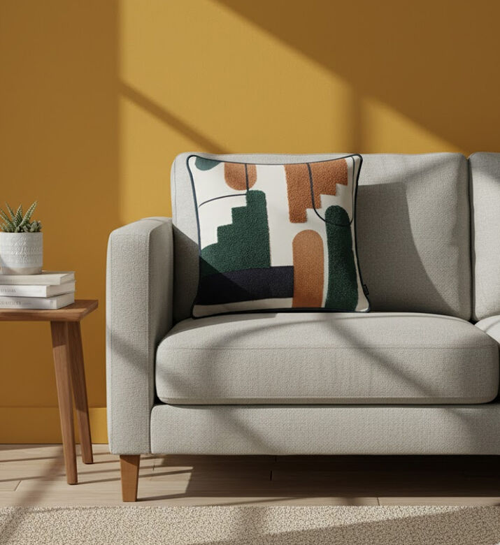 Home Deco and More Svara Cotton Square Filled And Vaccumed Cushion, Packshot View