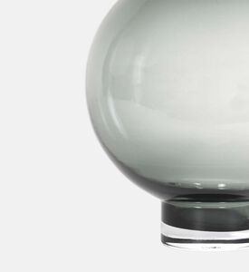 Light and Living Kiesha Glass Elongated Neck Vase, Grey, 27.5x36.5-cm, Packshot View