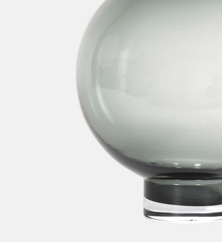 Light and Living Kiesha Glass Elongated Neck Vase, Grey, 27.5x36.5-cm, Packshot View