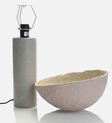 Paper Mache Mushroom Table Lamp