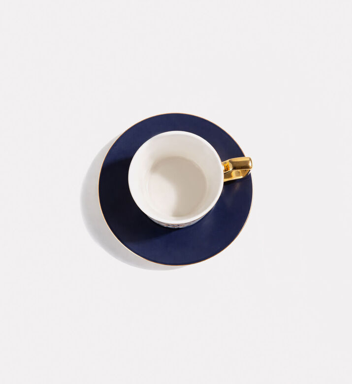 Home Deco and More Porcelain Good Vibes Coffee Cup & Saucer, Packshot View