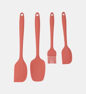 Excellent Houseware Silicone Head 4-piece Kitchen Tools Set, Coral, Packshot View