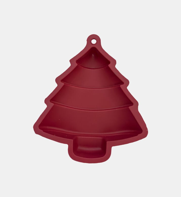 Home Deco and More Silicone Christmas Tree Cake Mold, Red, Packshot View