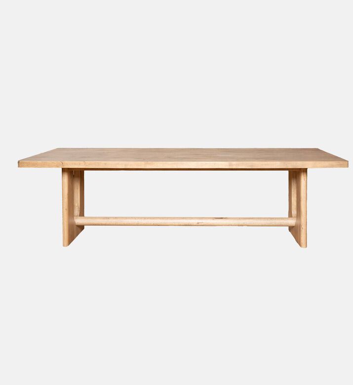 Home Deco and More Drayton Wood Dinning Table, Brown, 260x100x76-cm, Packshot View