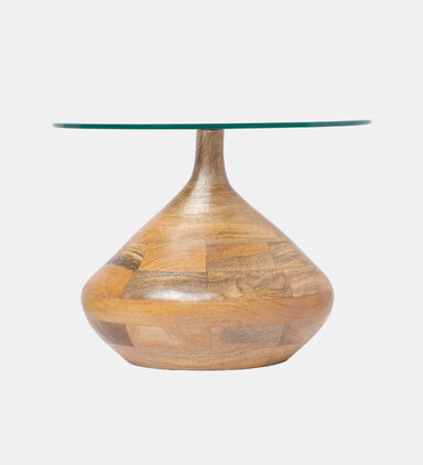 Tally Wooden Glass Side Table