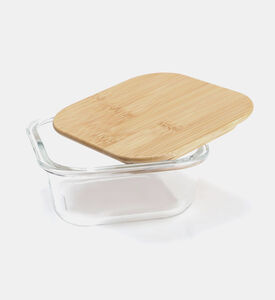 Glass Square Bamboo Lid Container