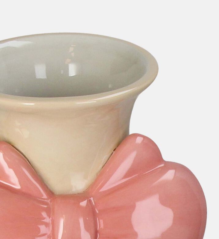 Bow Striped Stoneware Vase