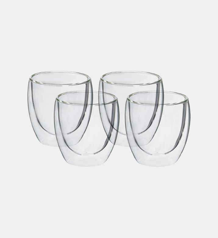 Home Deco and More Double Wall Coffee Cup 4-piece Set, Packshot View