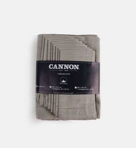 Cannon Basic 8-piece Hemstitched Cotton Table Set, Light-beige, 180x275-cm, Packshot View