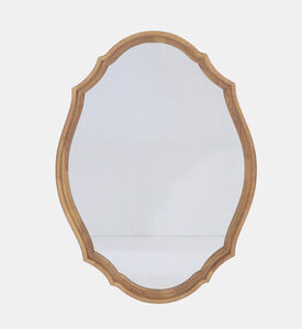 Scalloped Natural Rubberwood Mirror 71x3.5x100cm