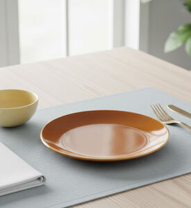 Home Deco and More Ceramic Glossy Round Plate, Brown, Packshot View