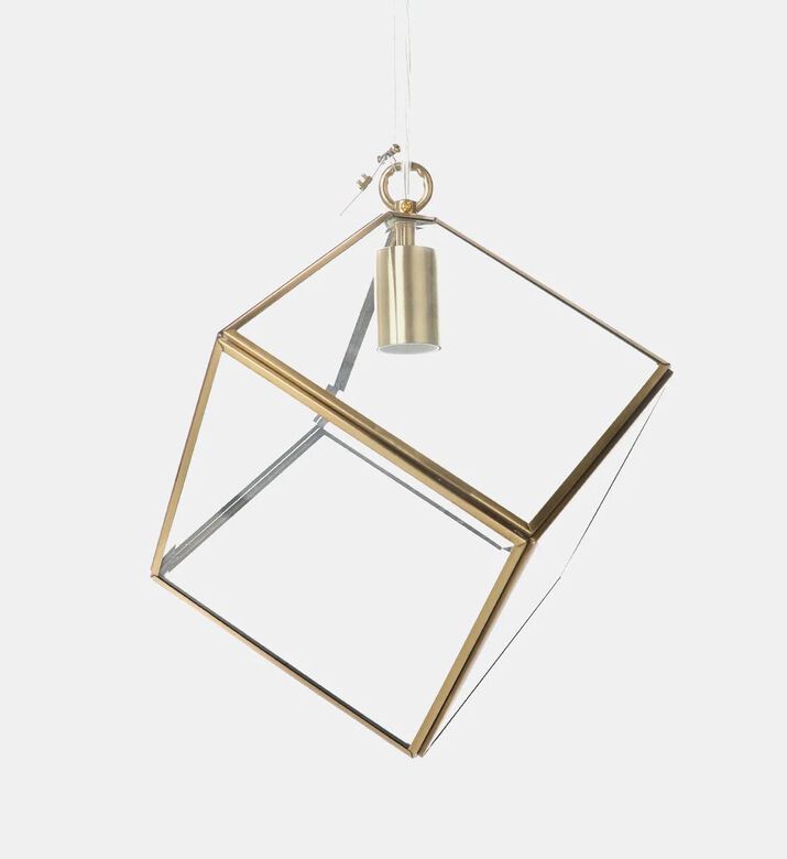 Light and Living Xavi Diamond Glass Hanging Lamp, Brown, 20x20x20-cm, Packshot View
