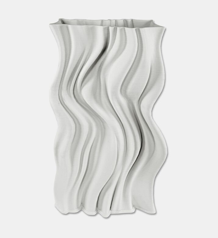 Shishi Vase Ceramic 3d Rect, White, 31x13,5x38-cm, Packshot View