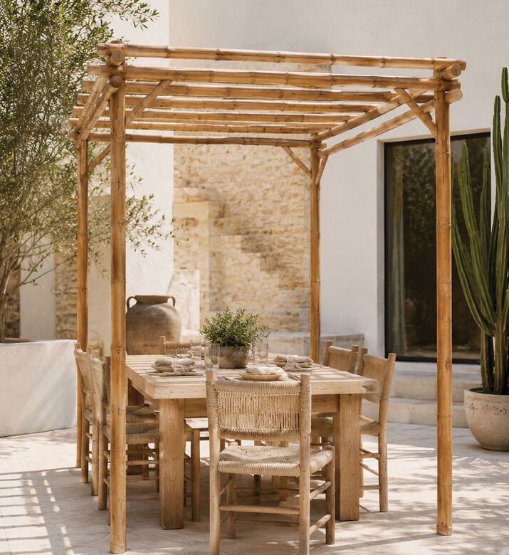 Home Deco and More Natural Bamboo Pergola, Packshot View
