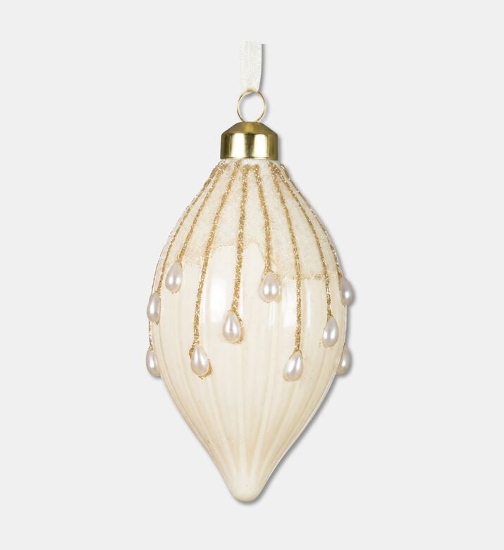 Kaemingk Baubles Glass Corn, White, Packshot View