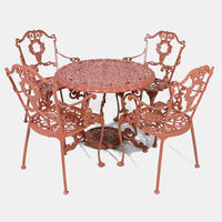 Antoinette Dining Table With 4 Chairs Red 100 Cm